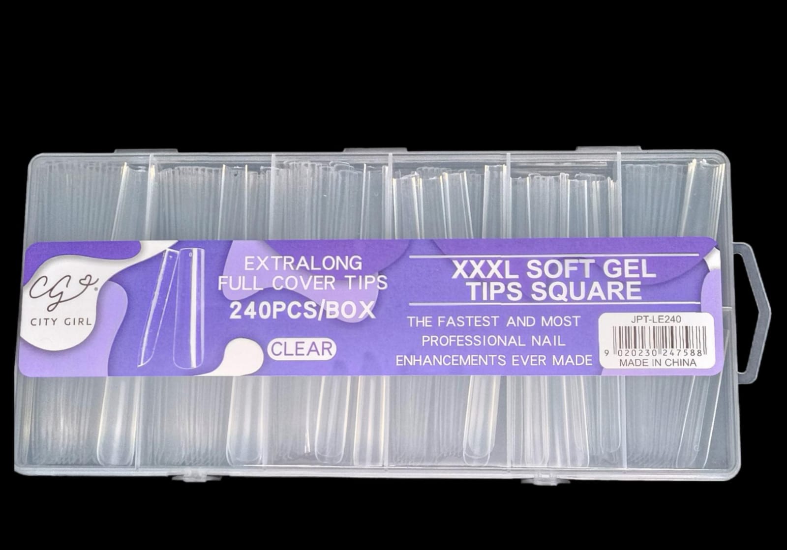 TIPS SOFT GEL XXXL SQUARE, 240 PCS CITY GIRL JPT-LE240