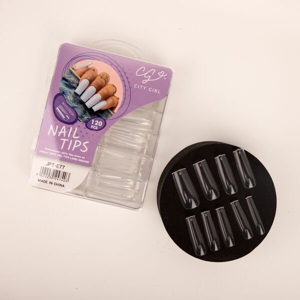 TIPS PARA SOFT GEL LONG SQUARE 120 PCS CITY GIRL JPT-E77