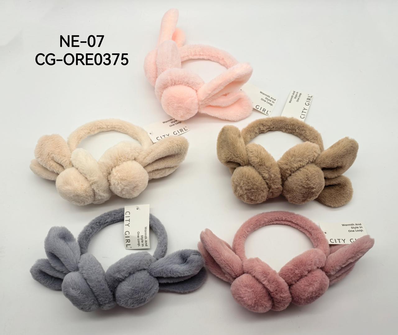 OREJERAS DE CONEJO, 5 COLORES CITY GIRL NE-07*240