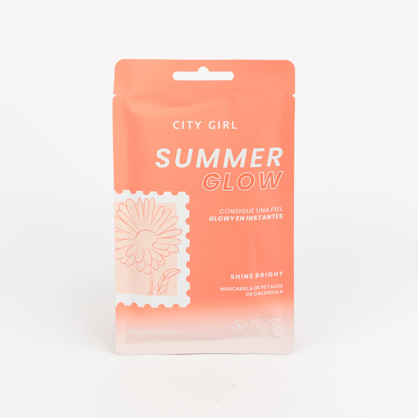MASCARILLA FACIAL SUMMER GLOW, PÉTALOS DE CALENDULA CITY GIRL CG-MSK-502089-2*208