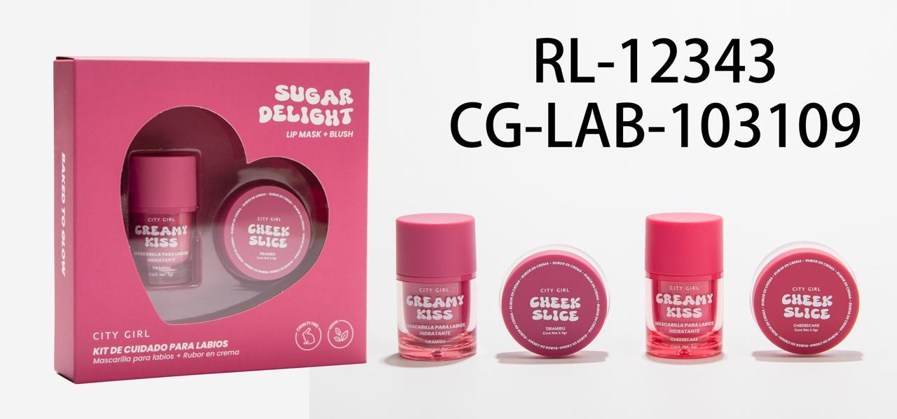 KIT DE CUIDADO PARA LABIOS MASCARILLA PARA LABIOS + RUBOR EN CREMA CITY GIRL RL-12343*144