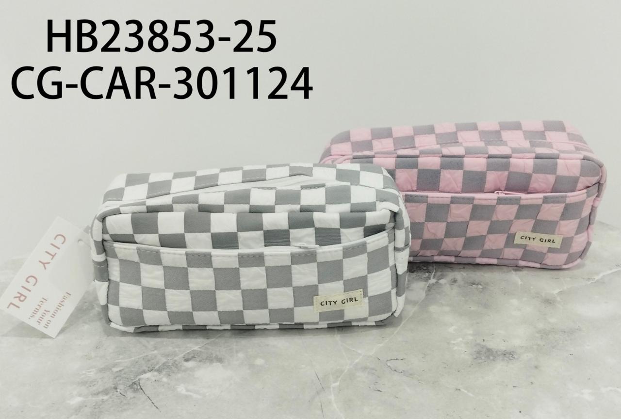 CARTUCHERA A CUADROS, 2 COLORES CITY GIRL HB23853-25*240