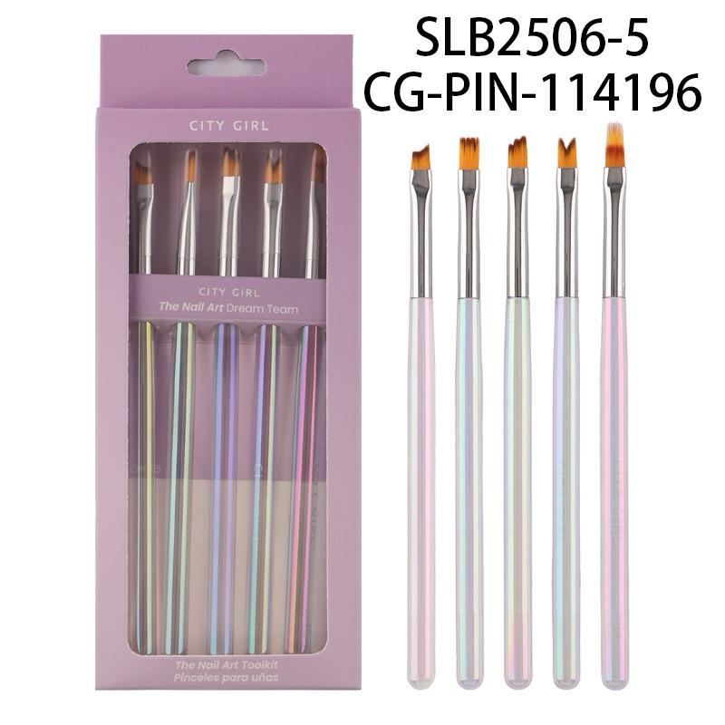 PINCELES PARA NAIL ART X5 PCS CITY GIRL SLB2506-5*360
