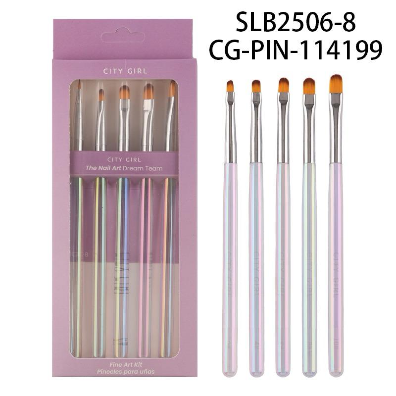 PINCELES PARA NAIL ART X5 PCS CITY GIRL SLB2506-8*360