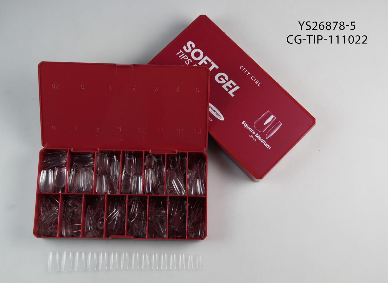 TIPS SOFT GEL PRO "ESCULPIDAS" SQUARE MEDIUM X510 PCS (00-13) CITY GIRL YS26878-5*80