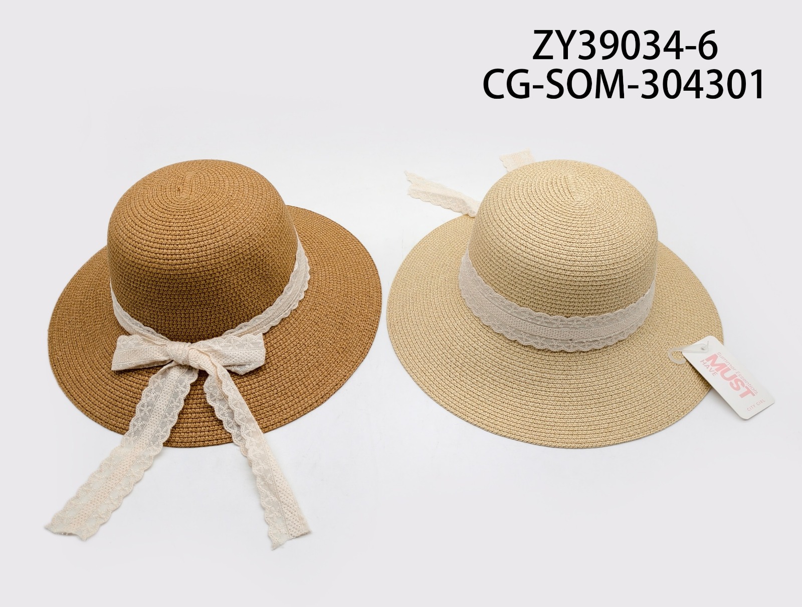 SOMBRERO CON LAZO DE ENCAJE CITY GIRL ZY39034-6*150
